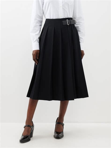 prada gabardine skirt|Black Gabardine Midi Skirt .